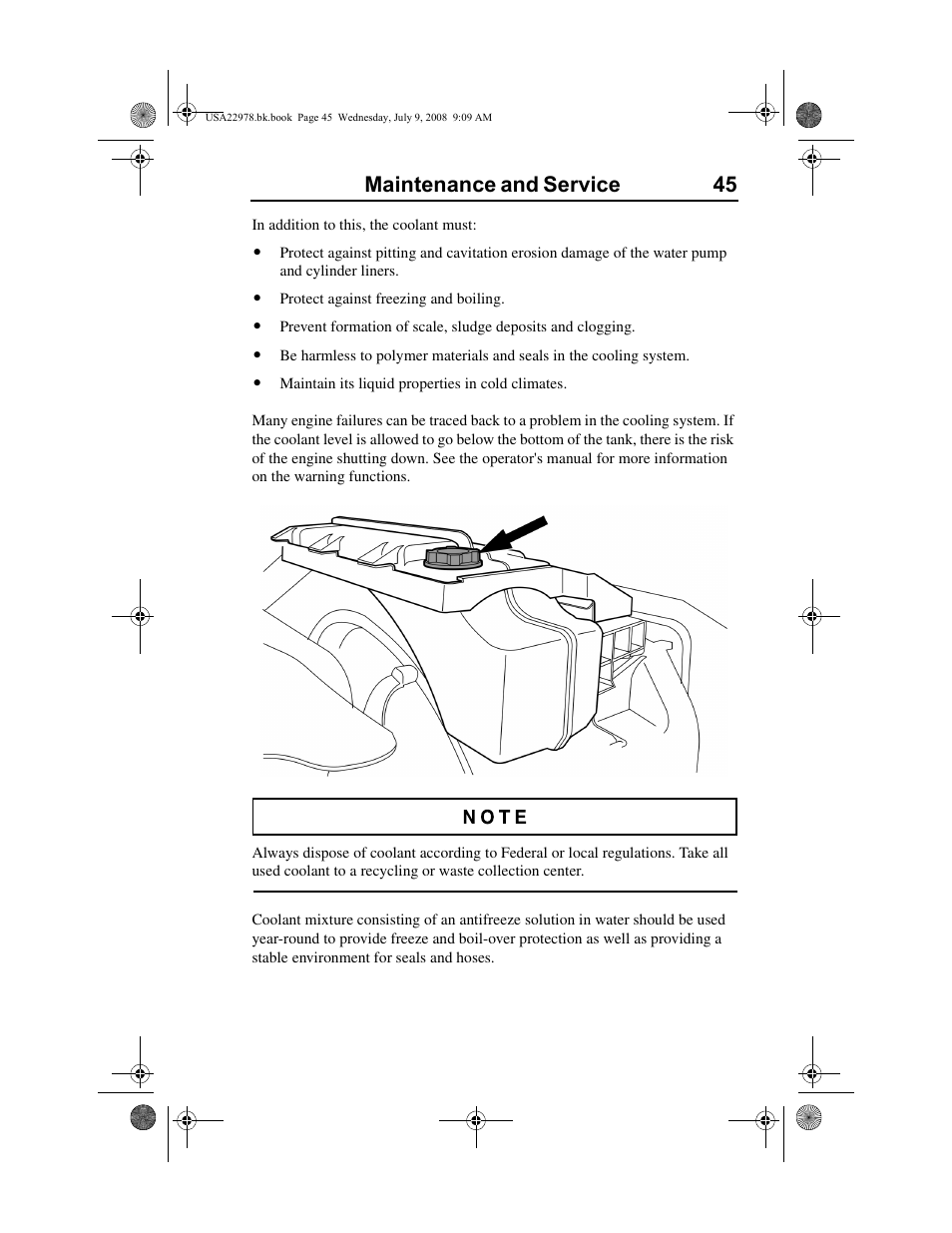 Maintenance and service 45 | Volvo D11F User Manual | Page 49 / 132
