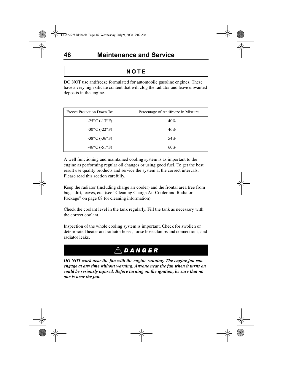 46 maintenance and service | Volvo D11F User Manual | Page 50 / 132