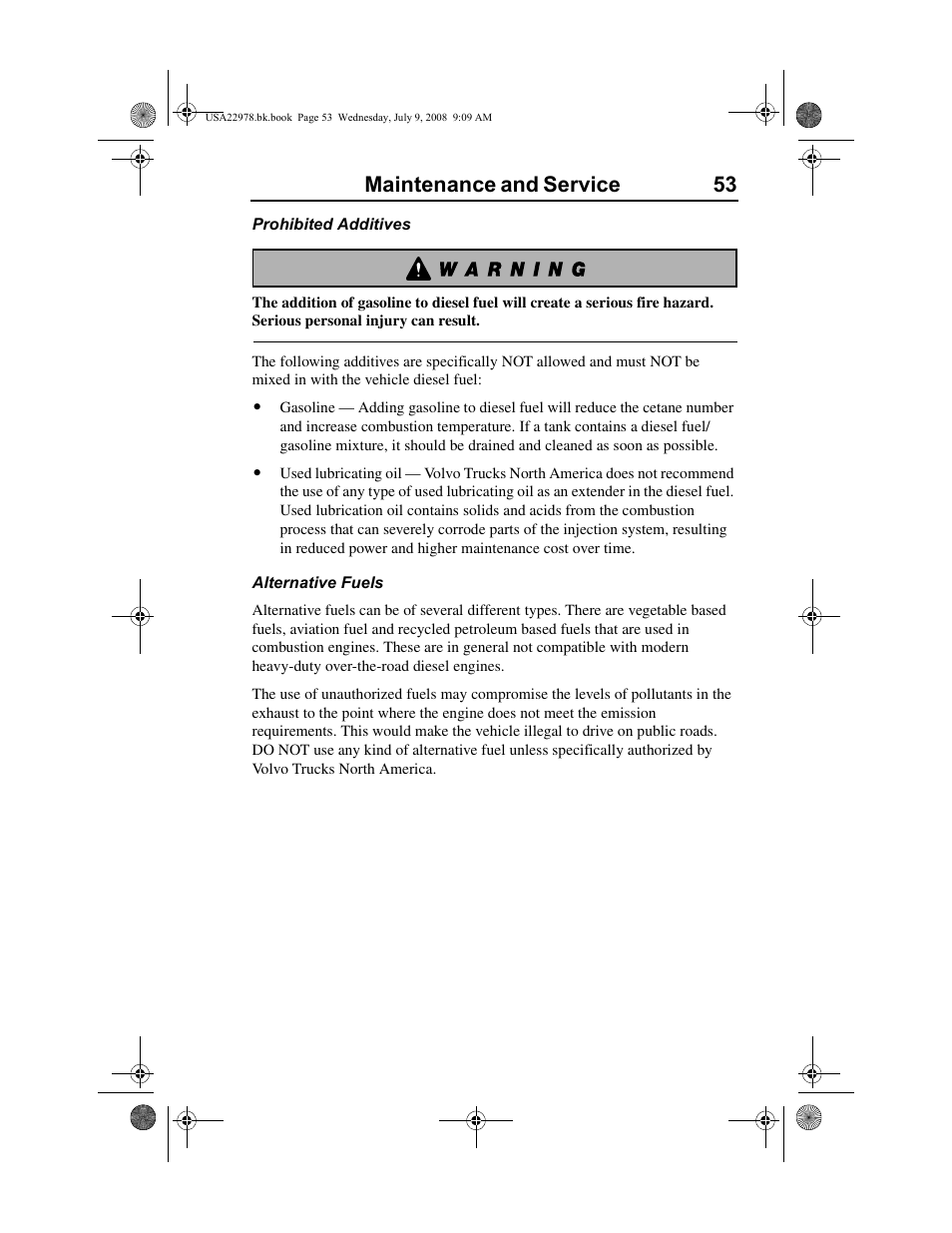 Maintenance and service 53 | Volvo D11F User Manual | Page 57 / 132