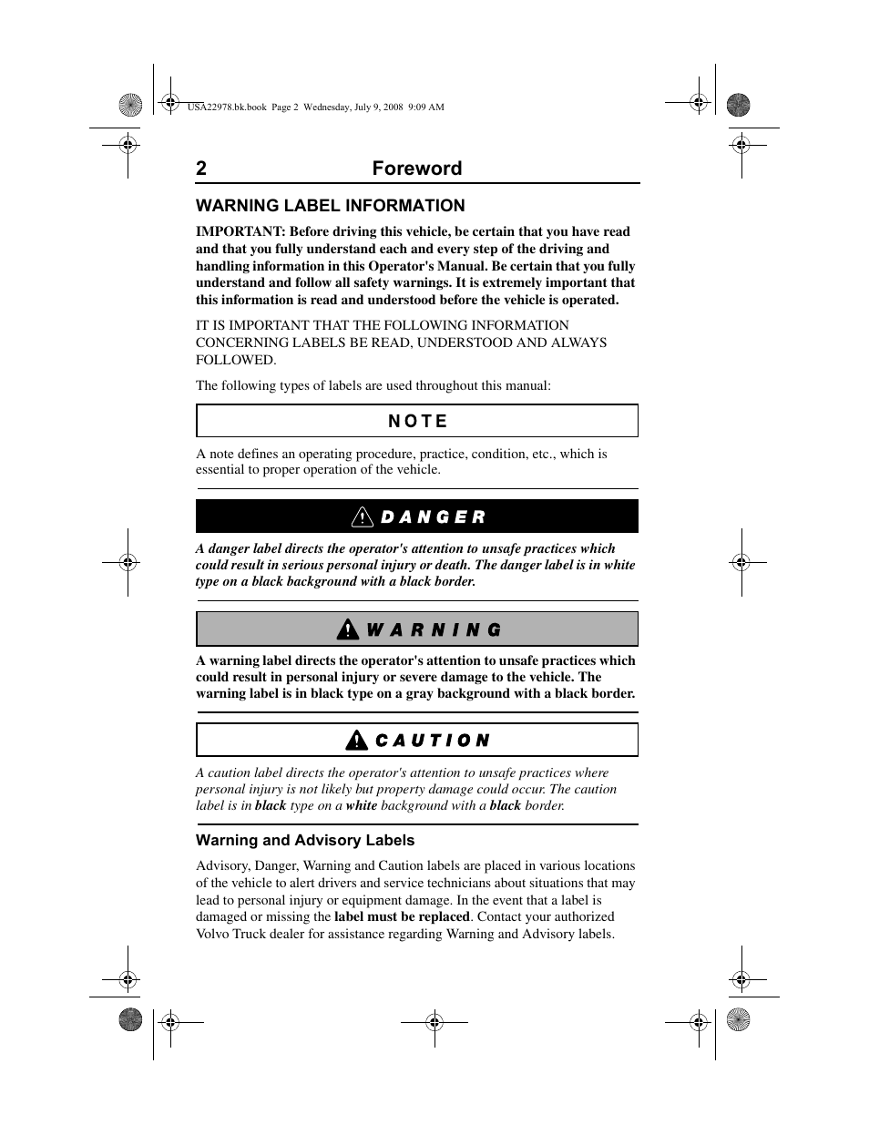 2foreword | Volvo D11F User Manual | Page 6 / 132