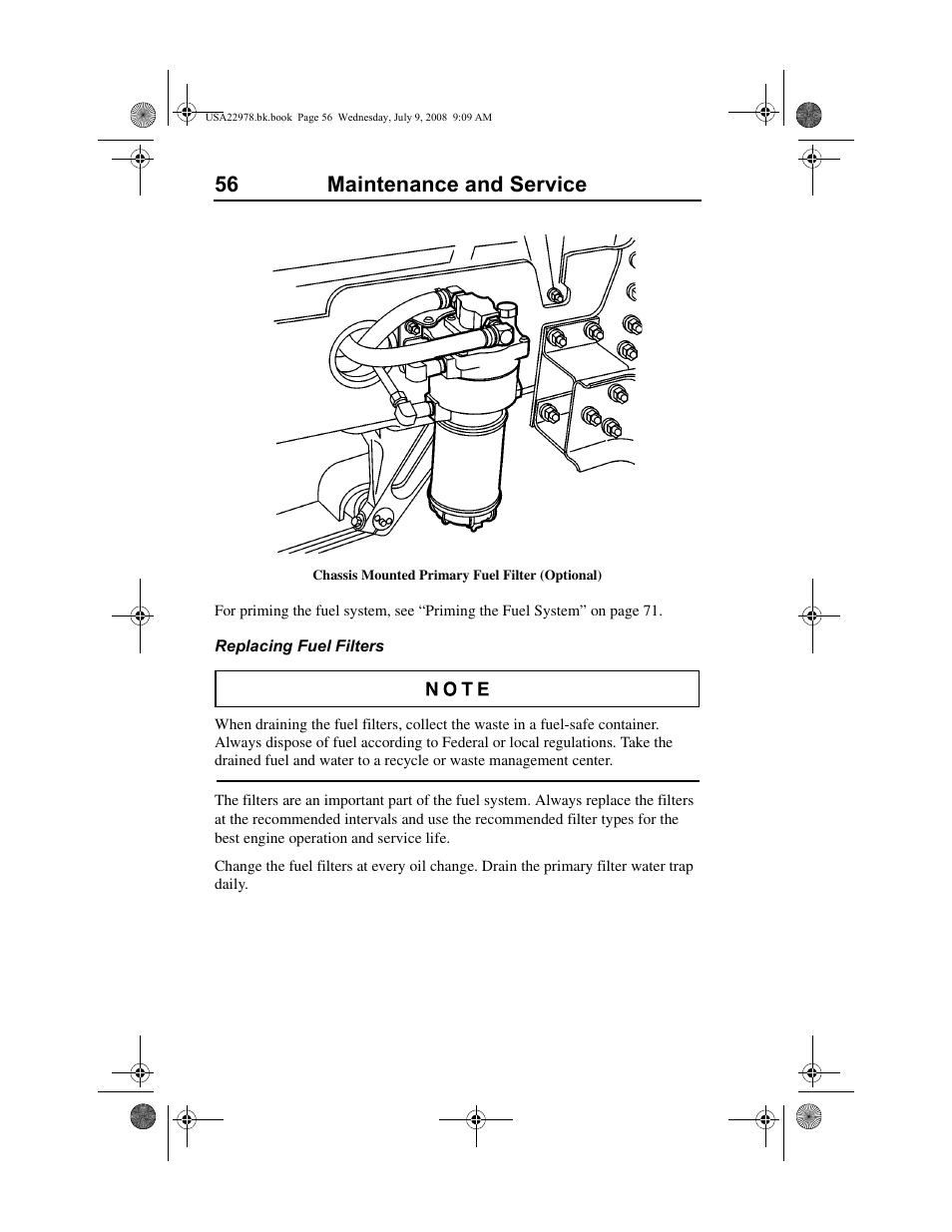 56 maintenance and service | Volvo D11F User Manual | Page 60 / 132