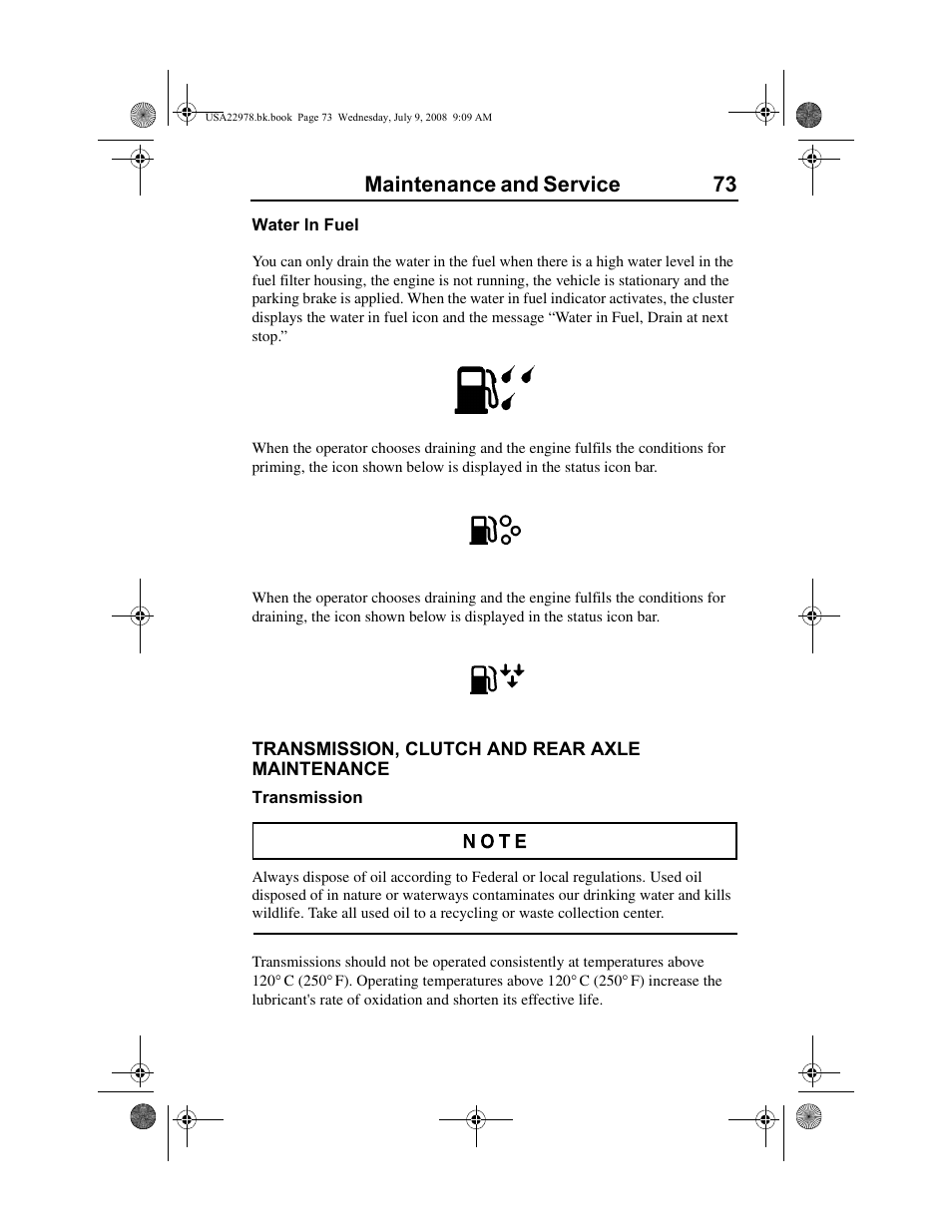 Maintenance and service 73 | Volvo D11F User Manual | Page 77 / 132