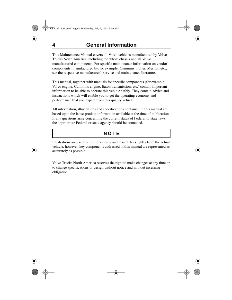 4general information | Volvo D11F User Manual | Page 8 / 132