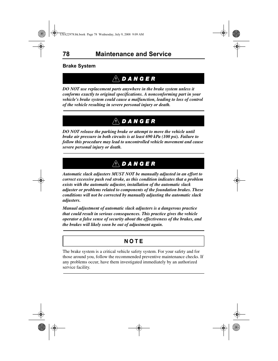 78 maintenance and service | Volvo D11F User Manual | Page 82 / 132