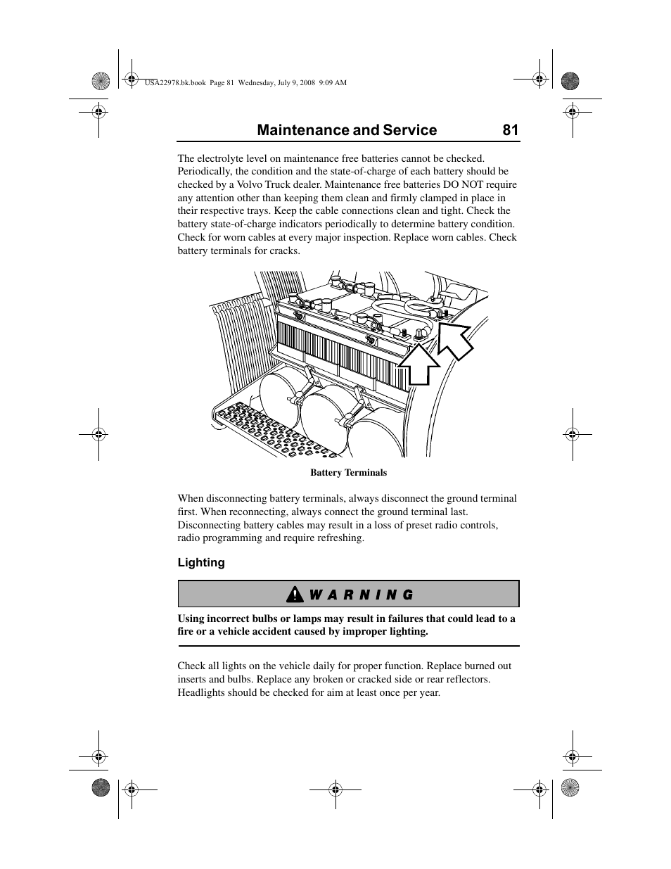 Maintenance and service 81 | Volvo D11F User Manual | Page 85 / 132