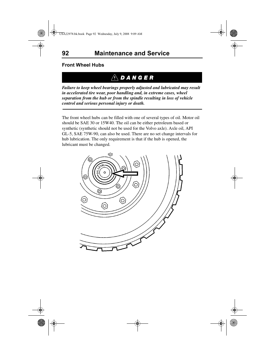 92 maintenance and service | Volvo D11F User Manual | Page 96 / 132