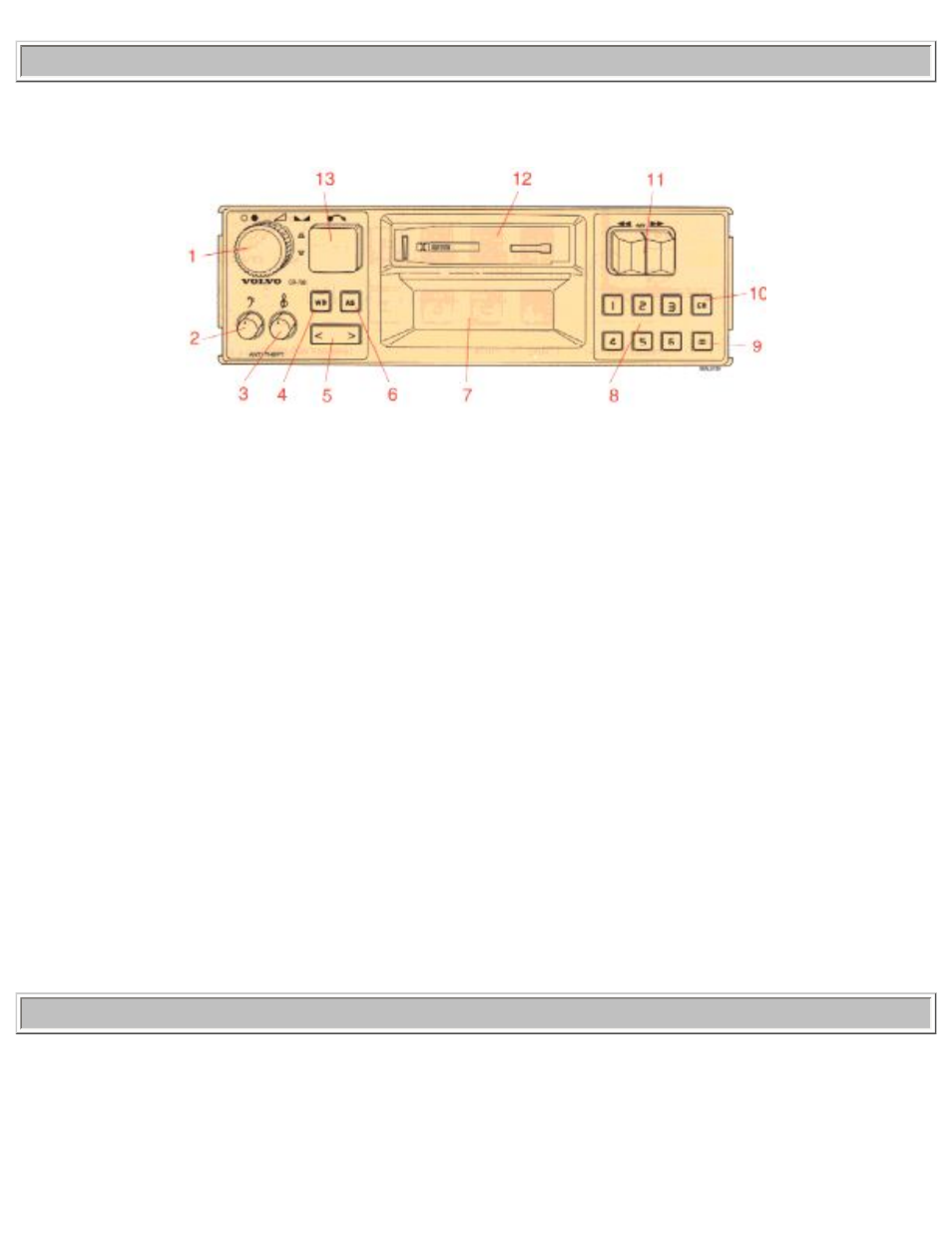 93940_1_33.html, 1993 volvo 940, On/off (turn) | Volume (turn), Balance left/right (push-turn), Lockable fast winding (left/right) | Volvo 940 User Manual | Page 42 / 204