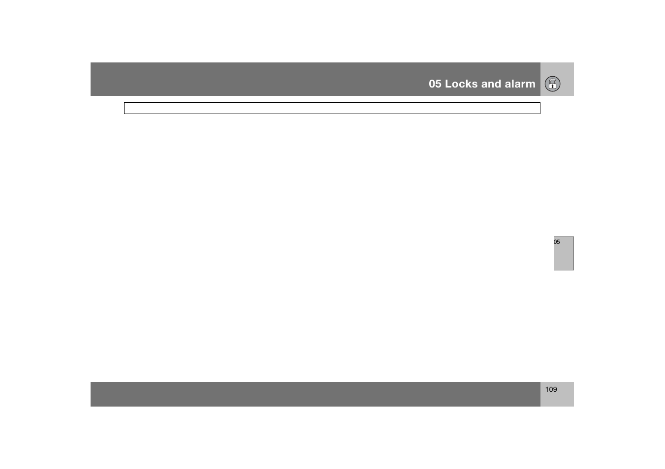 05 locks and alarm | Volvo C70 User Manual | Page 110 / 251