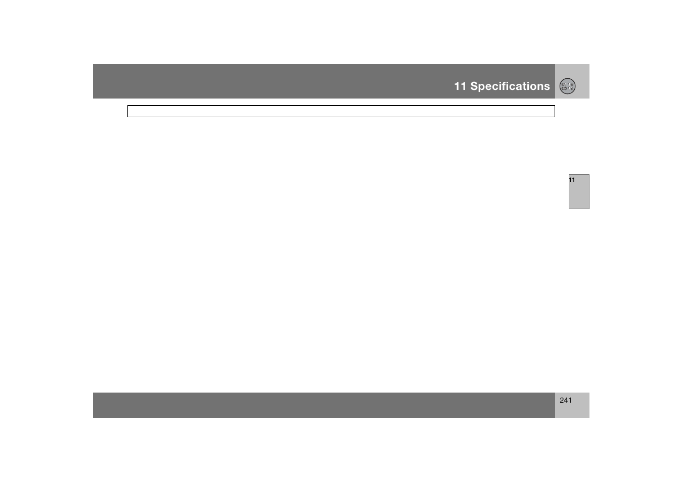 11 specifications | Volvo C70 User Manual | Page 242 / 251