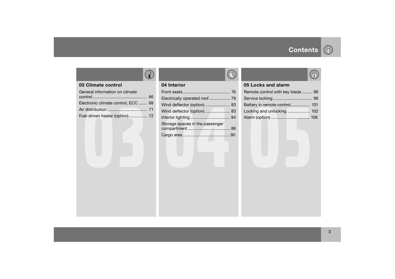 Volvo C70 User Manual | Page 4 / 251