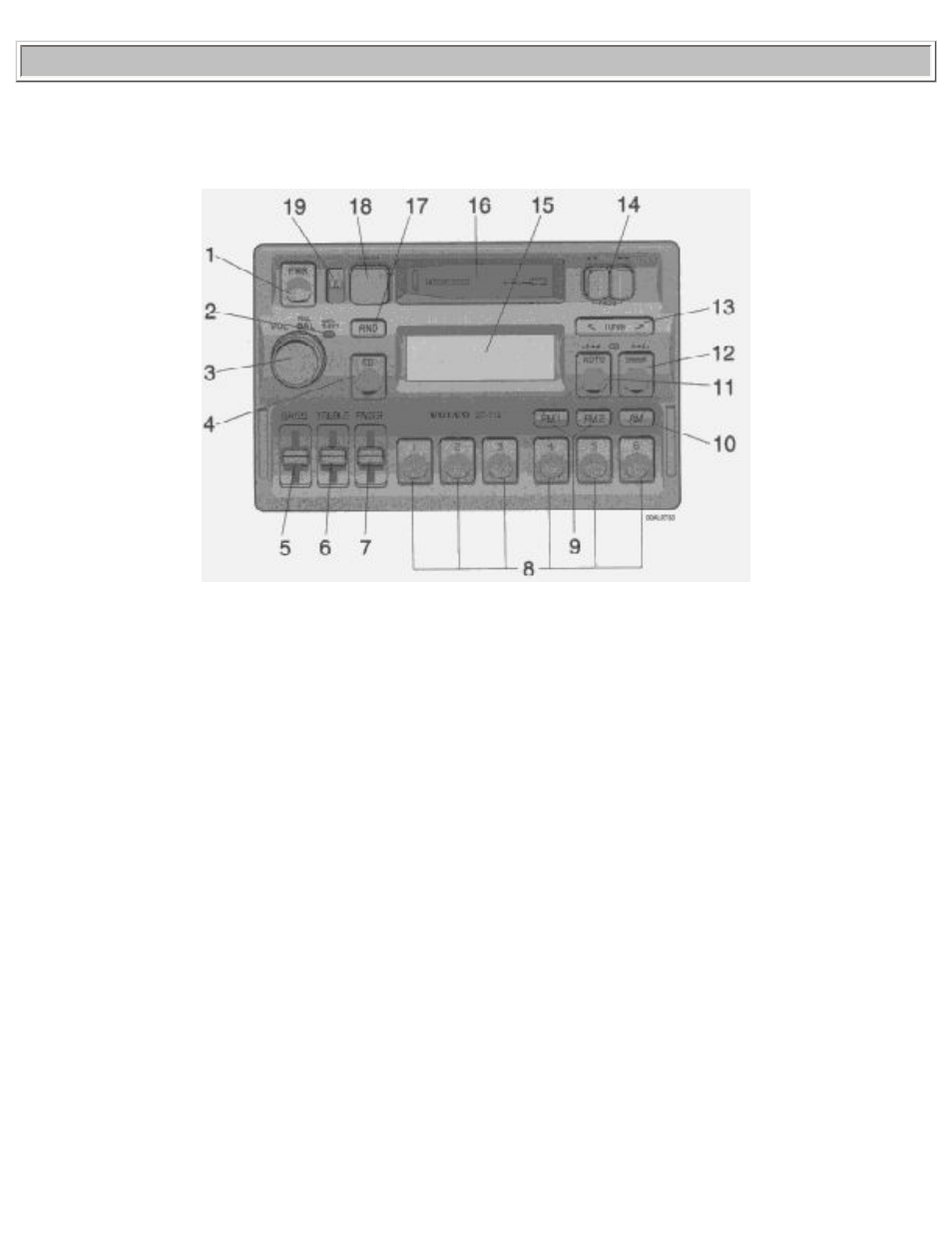96960_119.htm, 1996 volvo 960, Volume (turn) | Preset buttons, Cd - previous track down 12, Seek tuning | Volvo 960 User Manual | Page 31 / 254