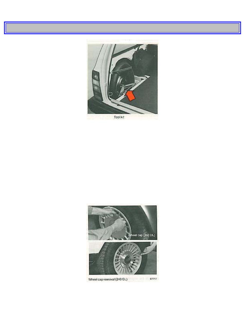 Pg. 82 wheel changing | Volvo 240 User Manual | Page 92 / 126