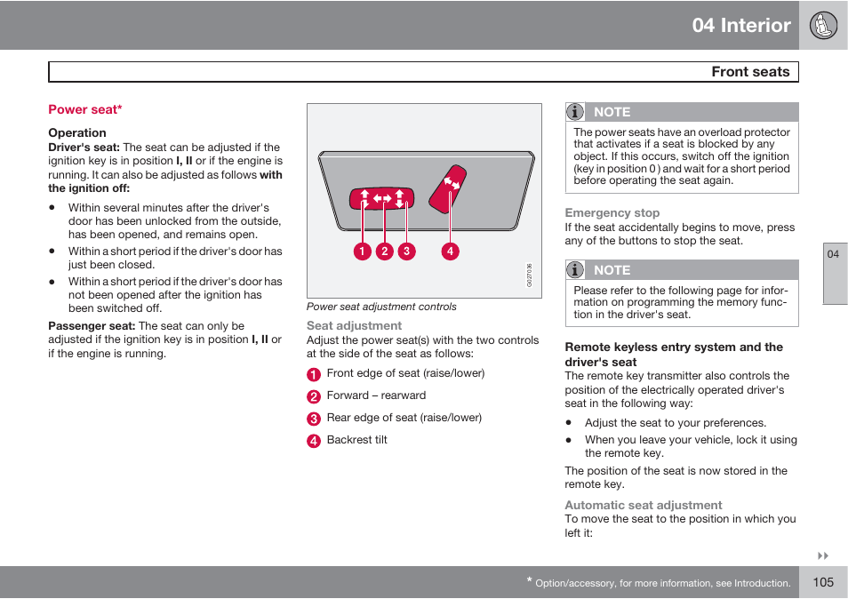 04 interior | Volvo XC90 User Manual | Page 105 / 302