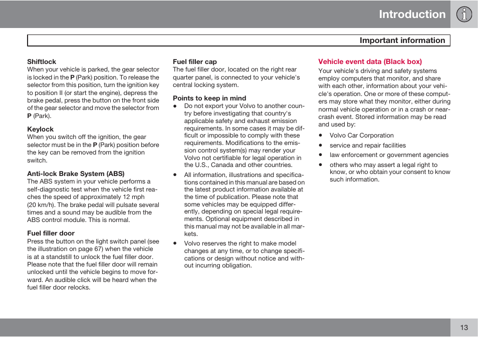 Introduction | Volvo XC90 User Manual | Page 13 / 302