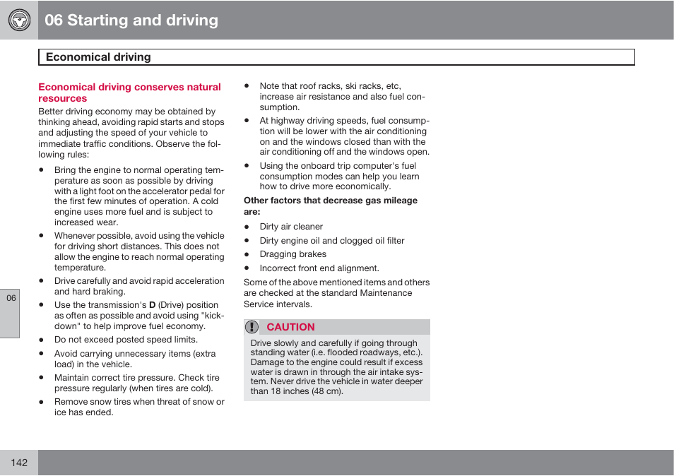 06 starting and driving | Volvo XC90 User Manual | Page 142 / 302