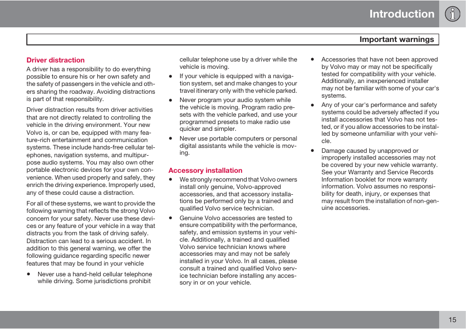 Introduction | Volvo XC90 User Manual | Page 15 / 302