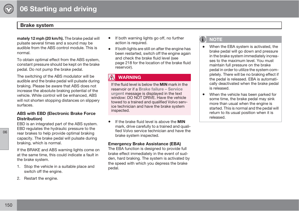 06 starting and driving | Volvo XC90 User Manual | Page 150 / 302