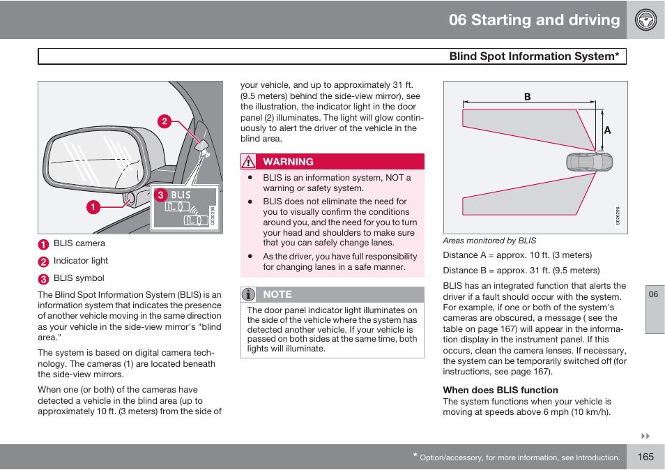 06 starting and driving | Volvo XC90 User Manual | Page 165 / 302