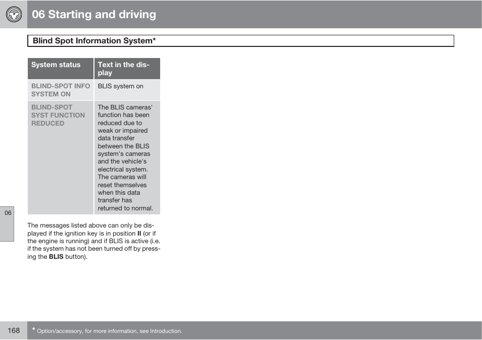 06 starting and driving | Volvo XC90 User Manual | Page 168 / 302