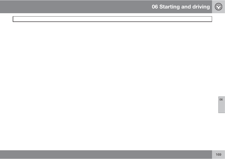 06 starting and driving | Volvo XC90 User Manual | Page 169 / 302