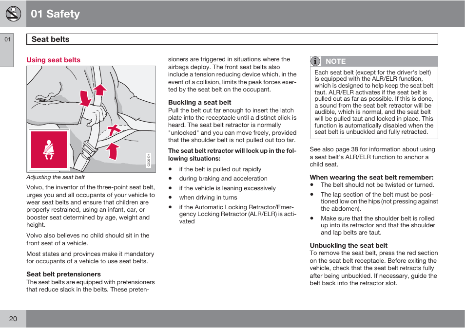 01 safety | Volvo XC90 User Manual | Page 20 / 302