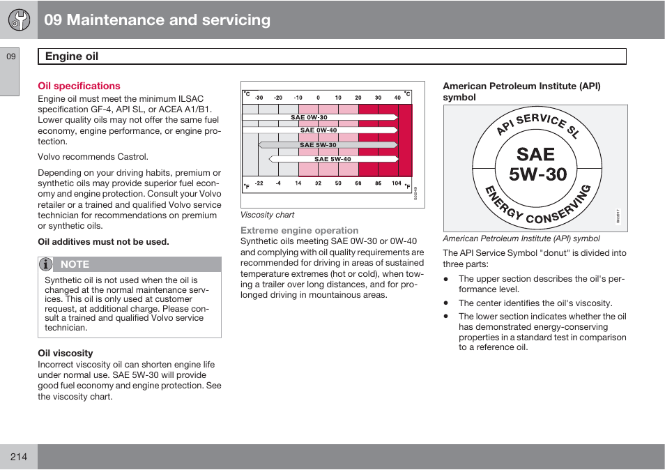 09 maintenance and servicing | Volvo XC90 User Manual | Page 214 / 302