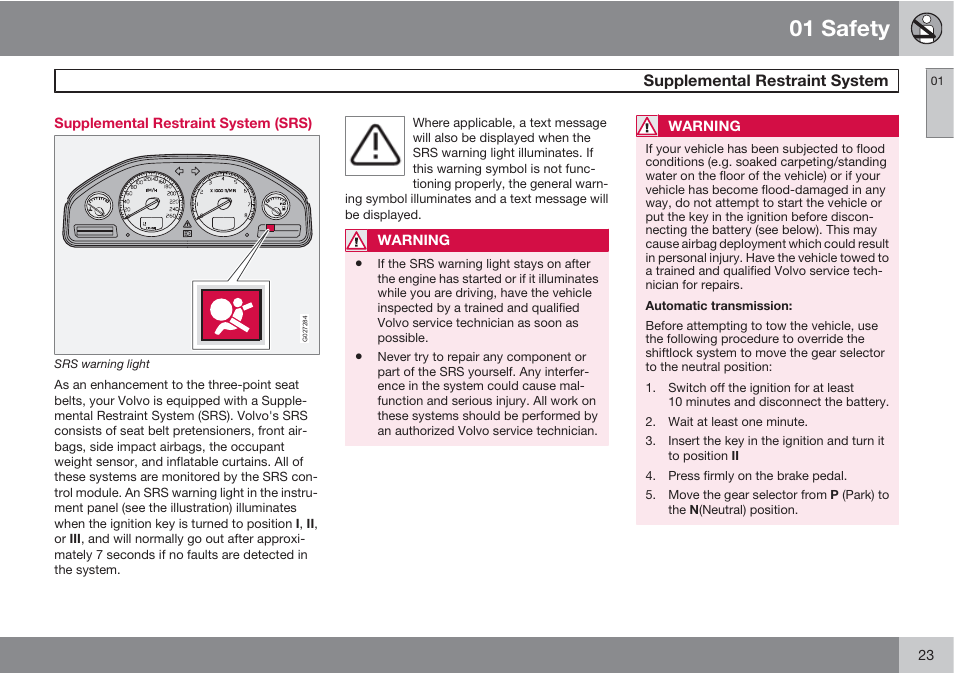 01 safety | Volvo XC90 User Manual | Page 23 / 302