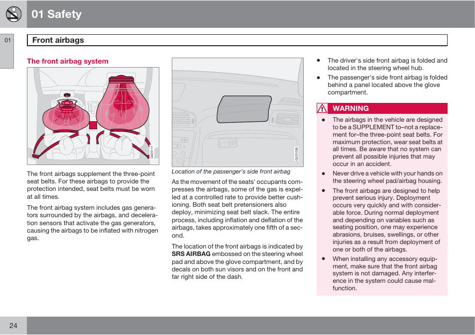 01 safety | Volvo XC90 User Manual | Page 24 / 302