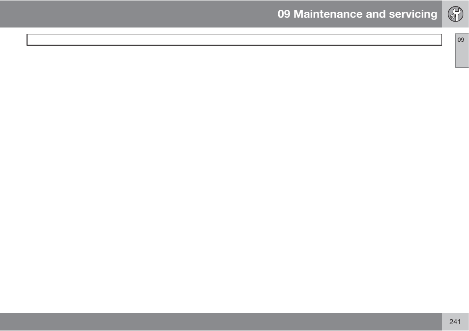 09 maintenance and servicing | Volvo XC90 User Manual | Page 241 / 302