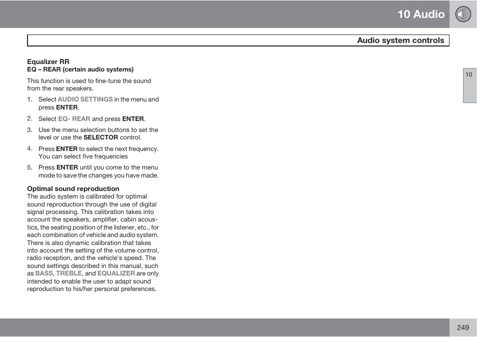 10 audio | Volvo XC90 User Manual | Page 249 / 302