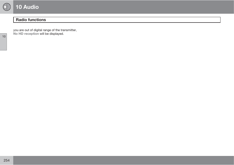 10 audio | Volvo XC90 User Manual | Page 254 / 302