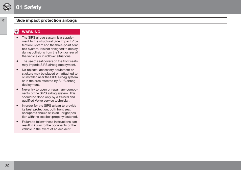 01 safety | Volvo XC90 User Manual | Page 32 / 302