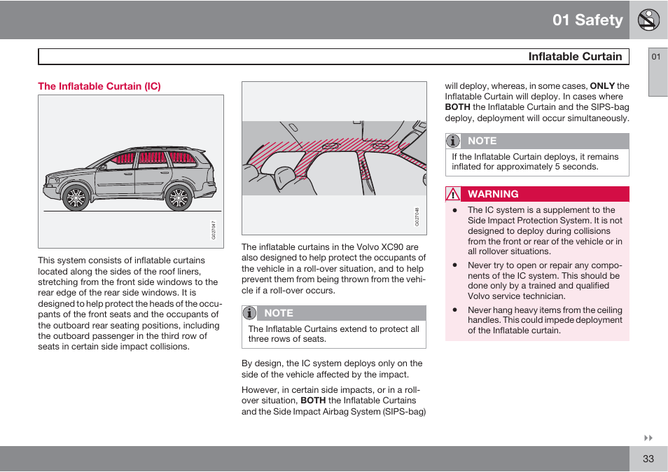 01 safety | Volvo XC90 User Manual | Page 33 / 302