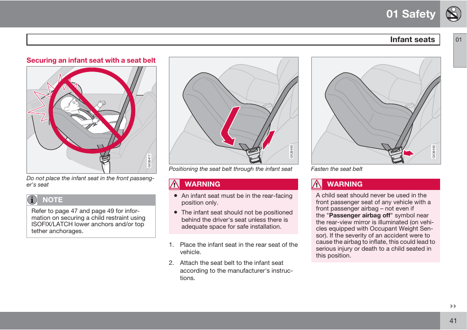 01 safety | Volvo XC90 User Manual | Page 41 / 302