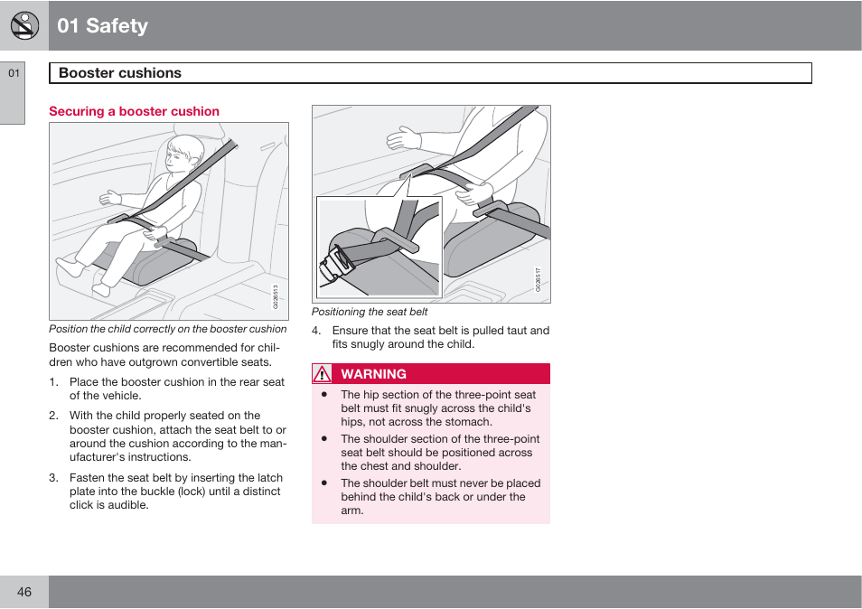 01 safety | Volvo XC90 User Manual | Page 46 / 302