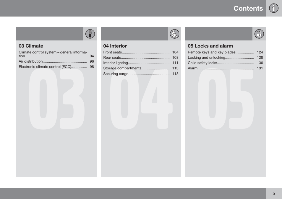 Volvo XC90 User Manual | Page 5 / 302