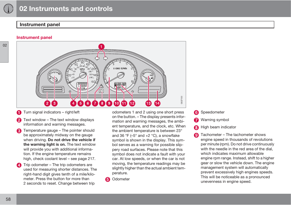 02 instruments and controls | Volvo XC90 User Manual | Page 58 / 302