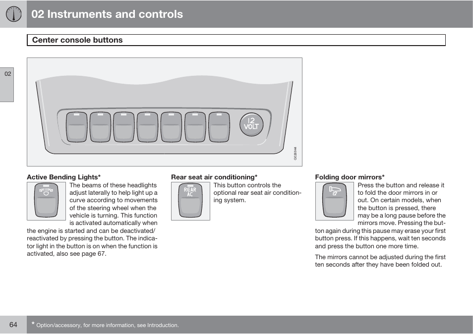 02 instruments and controls | Volvo XC90 User Manual | Page 64 / 302