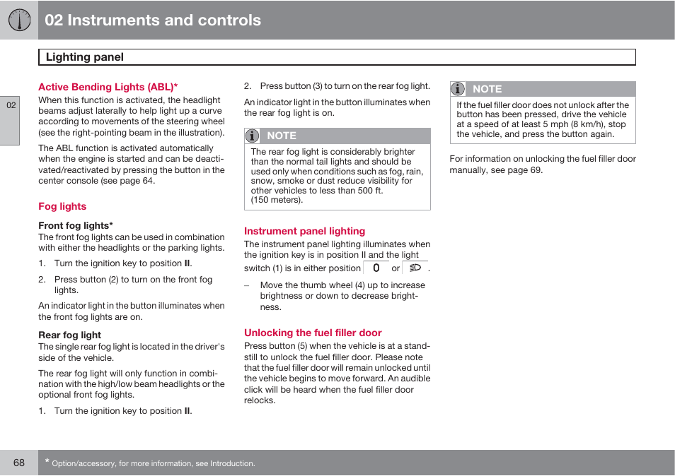 02 instruments and controls | Volvo XC90 User Manual | Page 68 / 302