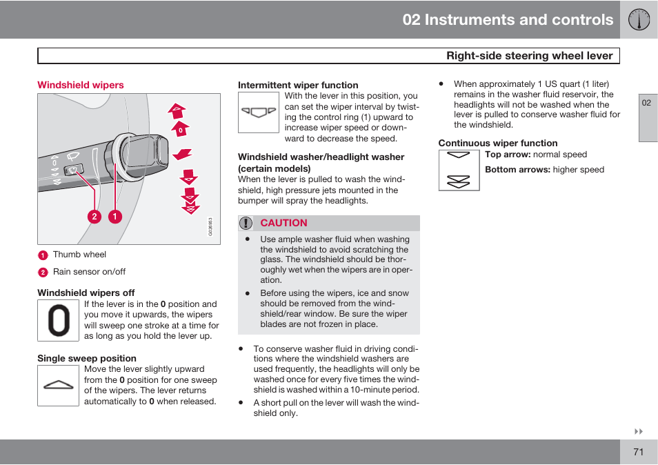 02 instruments and controls | Volvo XC90 User Manual | Page 71 / 302