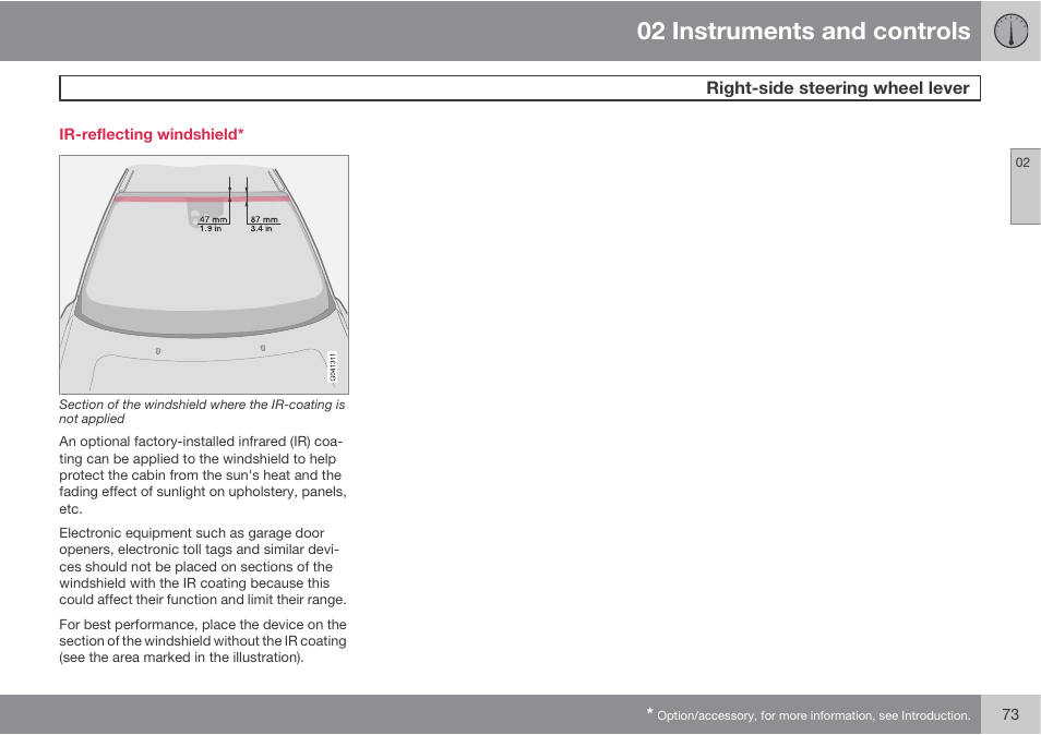 02 instruments and controls | Volvo XC90 User Manual | Page 73 / 302