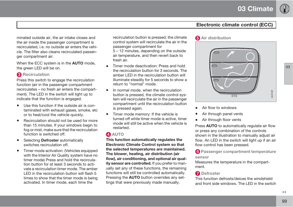 03 climate | Volvo XC90 User Manual | Page 99 / 302