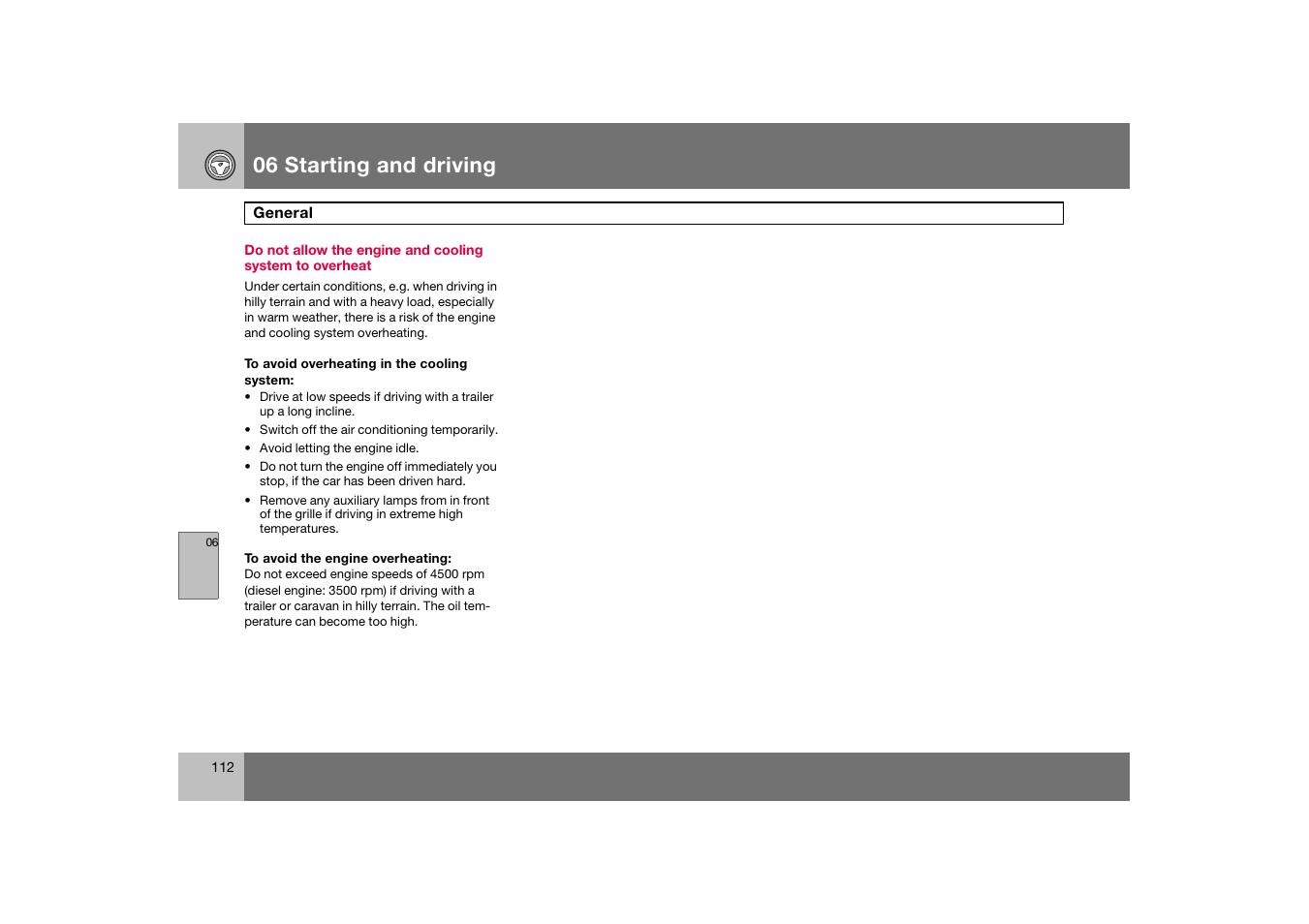 06 starting and driving | Volvo S60 S60R User Manual | Page 113 / 265