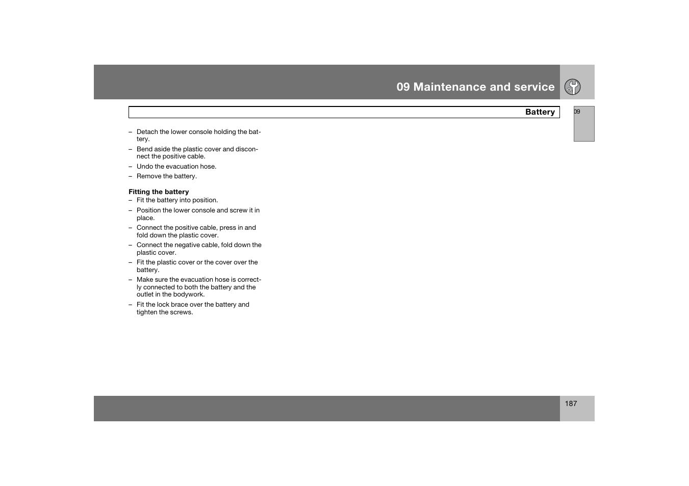 09 maintenance and service | Volvo S60 S60R User Manual | Page 188 / 265