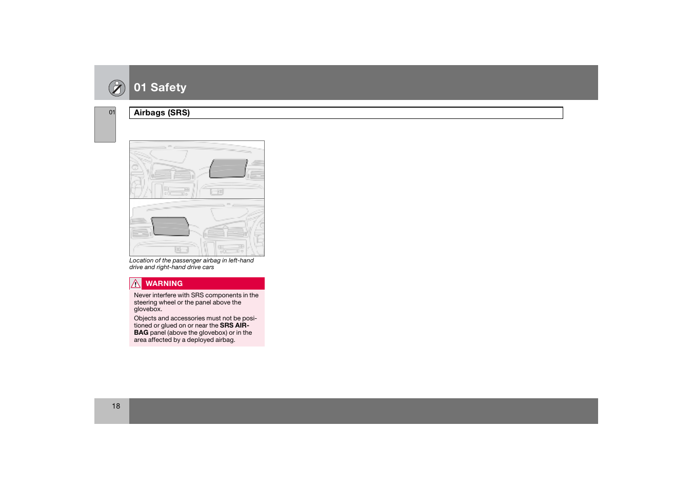 01 safety | Volvo S60 S60R User Manual | Page 19 / 265