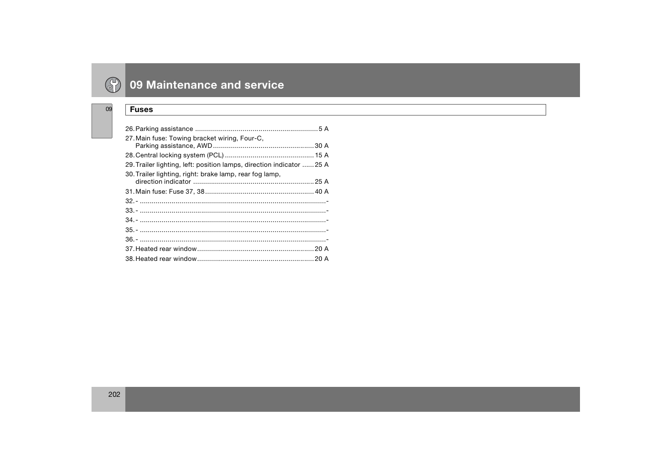 09 maintenance and service | Volvo S60 S60R User Manual | Page 203 / 265