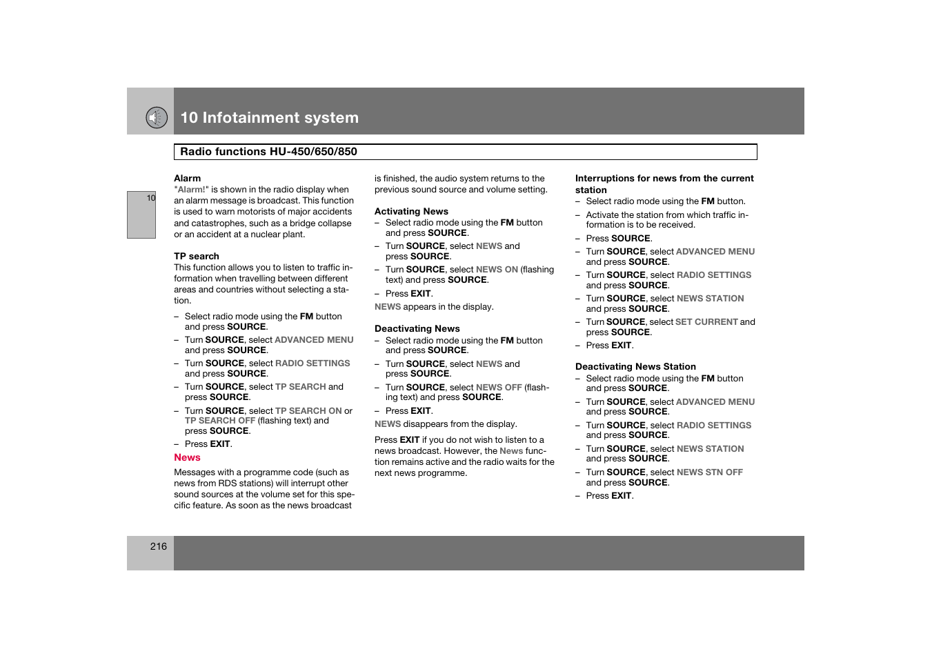 10 infotainment system | Volvo S60 S60R User Manual | Page 217 / 265