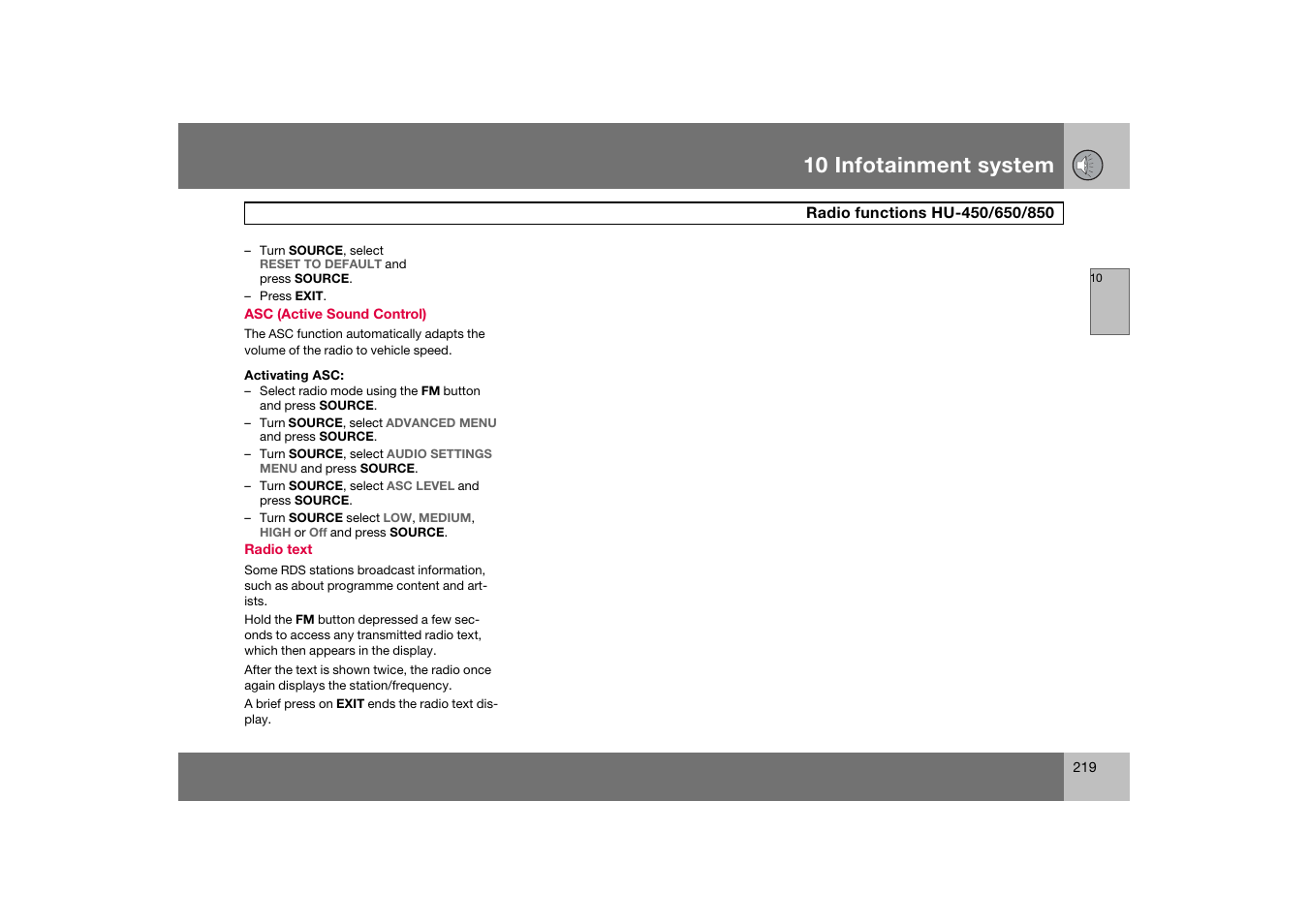 10 infotainment system | Volvo S60 S60R User Manual | Page 220 / 265