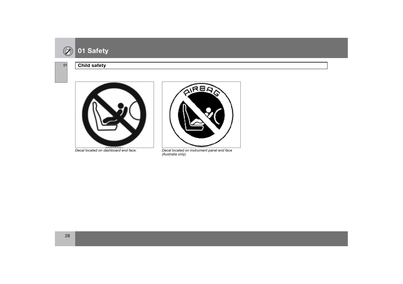 01 safety | Volvo S60 S60R User Manual | Page 29 / 265