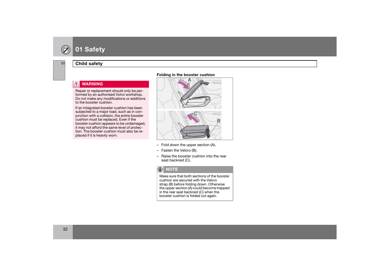 01 safety | Volvo S60 S60R User Manual | Page 33 / 265